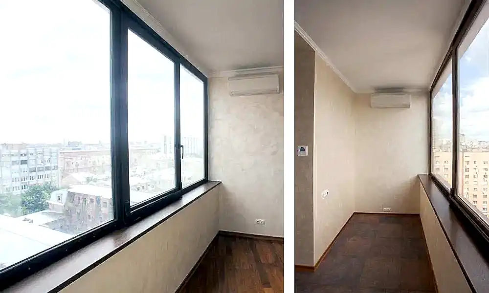 Остекление прямой лоджии с утеплением