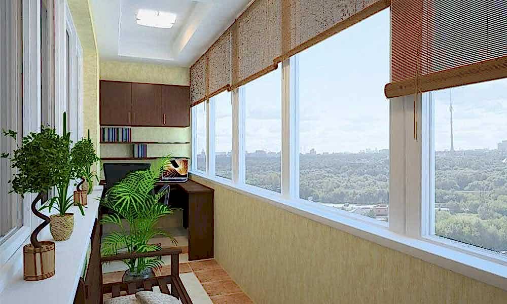 Отделка и теплое остекление балкона, создание шкафа и стола