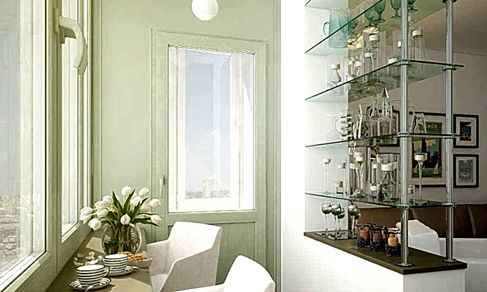 Теплое остекление лоджии, отделка с совмещением и теплый пол