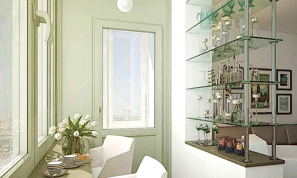 Теплое остекление лоджии, отделка с совмещением и теплый пол