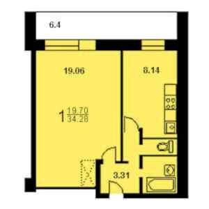 Башня Вулыха планировка однокомнатной квартиры