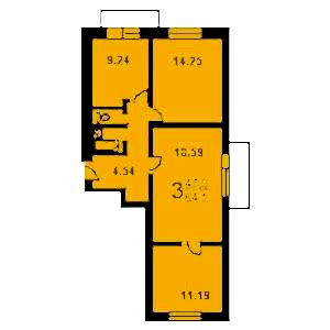 Дом II-18 планировка трехкомнатной квартиры