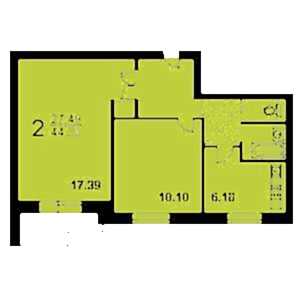 2-комнатная квартира II-57 Дом II-57 планировка двухкомнатной квартиры