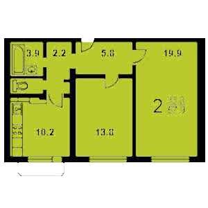 2-комнатная квартира КОПЭ Дом КОПЭ планировка двухкомнатной квартиры