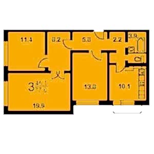 Дом КОПЭ планировка трехкомнатной квартиры 2