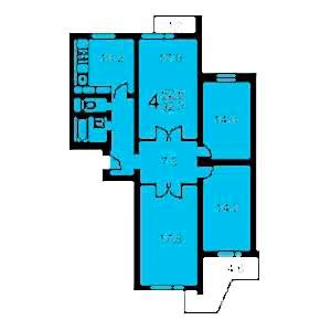 Дом П-3 планировка четырехкомнатной квартиры