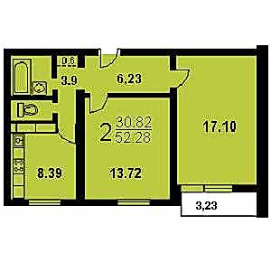 2-комнатная квартира П-42 Дом П-42 планировка двухкомнатной квартиры