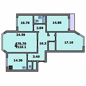 4-комнатная квартира П-44М Дом П-44М планировка четырехкомнатной квартиры