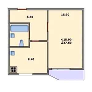 Дом П-44Т планировка однокомнатной квартиры