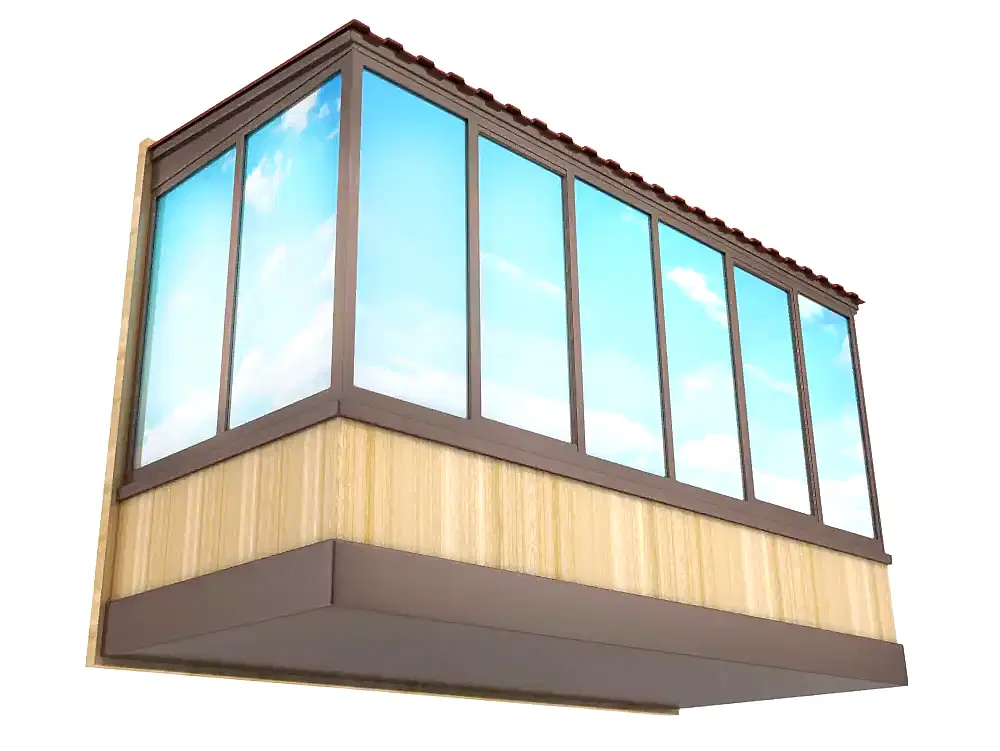 Остекление балкона с выносом